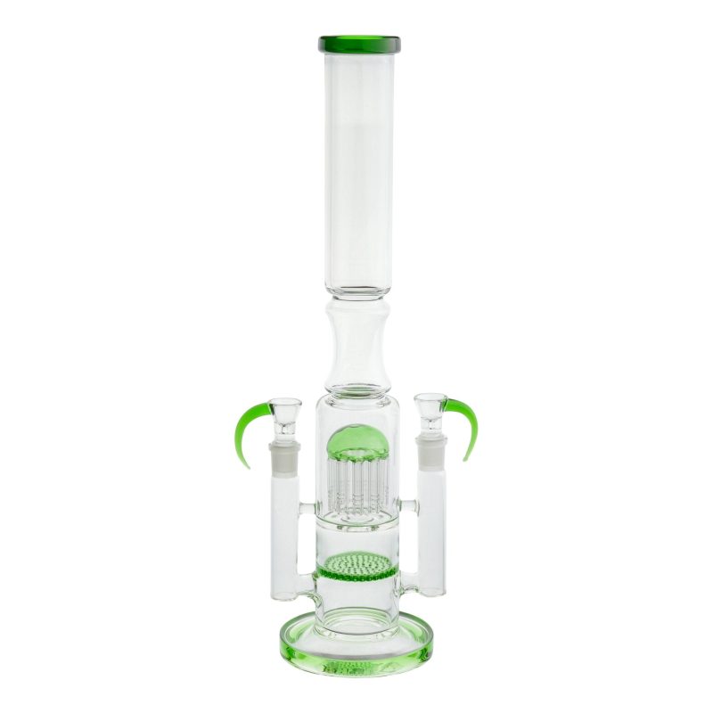 2 Bowl Trophy bong - 19in Green