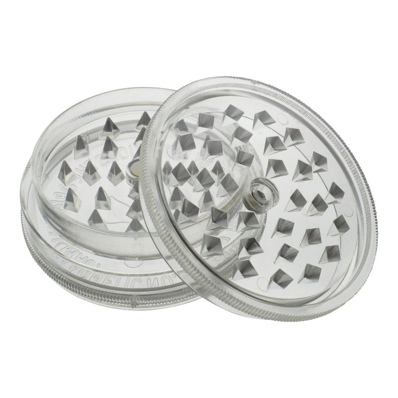 2 Piece Plastic Grinder - 60mm Clear