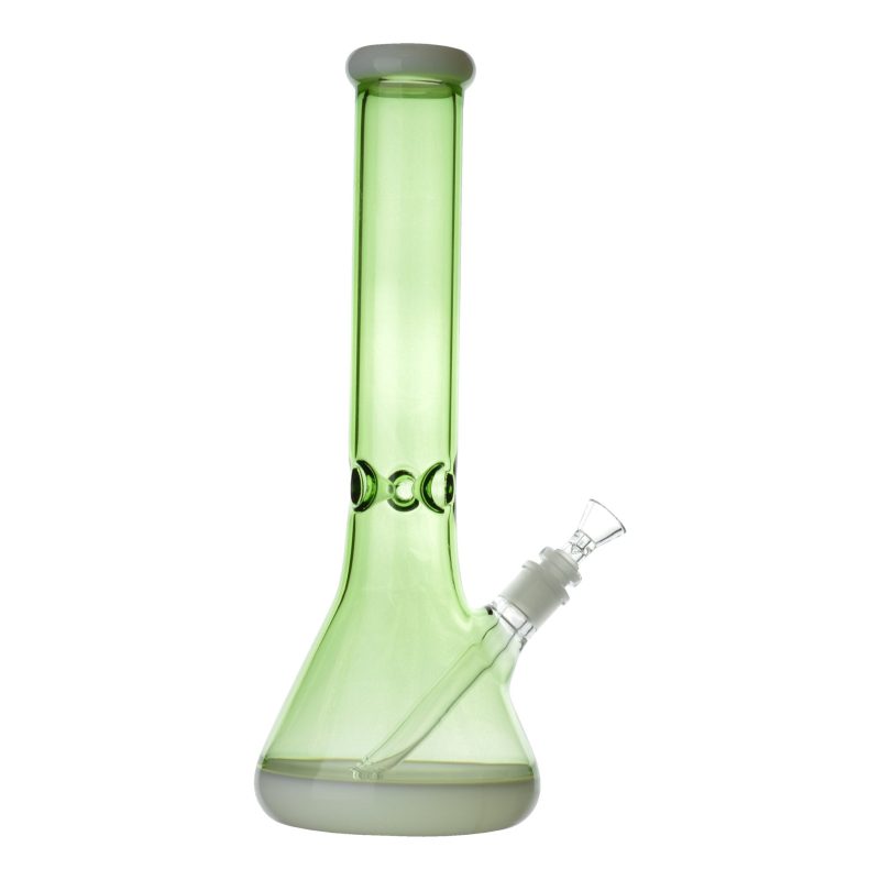 2 Tone Hazy Beaker - 14in White