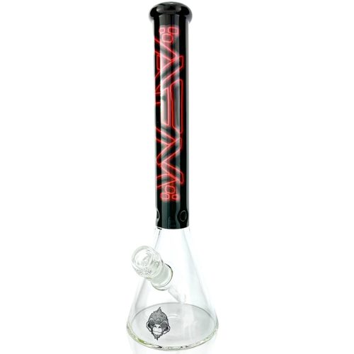 AFM Glass Neon Light Beaker Bong - 16in Red