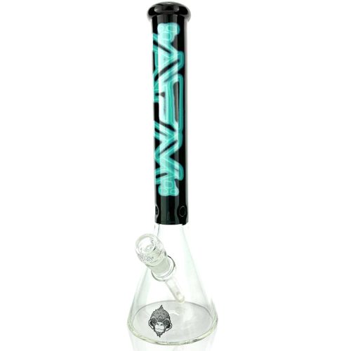 AFM Glass Neon Light Beaker Bong - 16in Blue