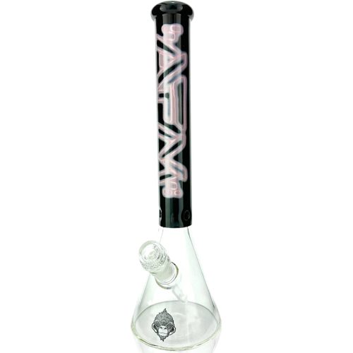 AFM Glass Neon Light Beaker Bong - 16in Pink