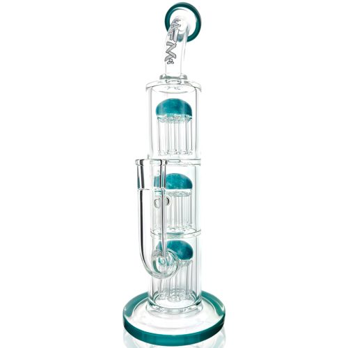 AFM Glass TX093 Three Tree Perc Bong - 12in Teal