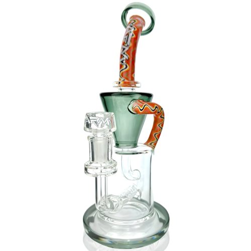 AFM Glass TX617 Recycler Bong - 11in Black/Red