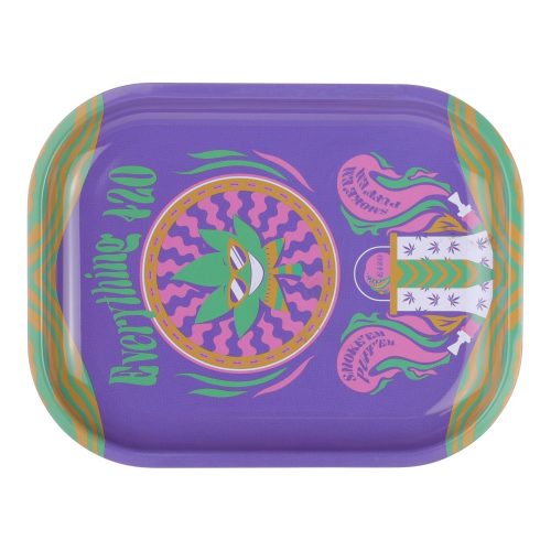 E420 Small Metal Rolling Tray Psychadelic Spike