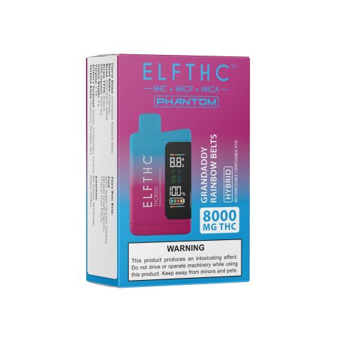 ELF THC8000 Blend Vaporizer- 8000mg Grandaddy Rainbow Belts