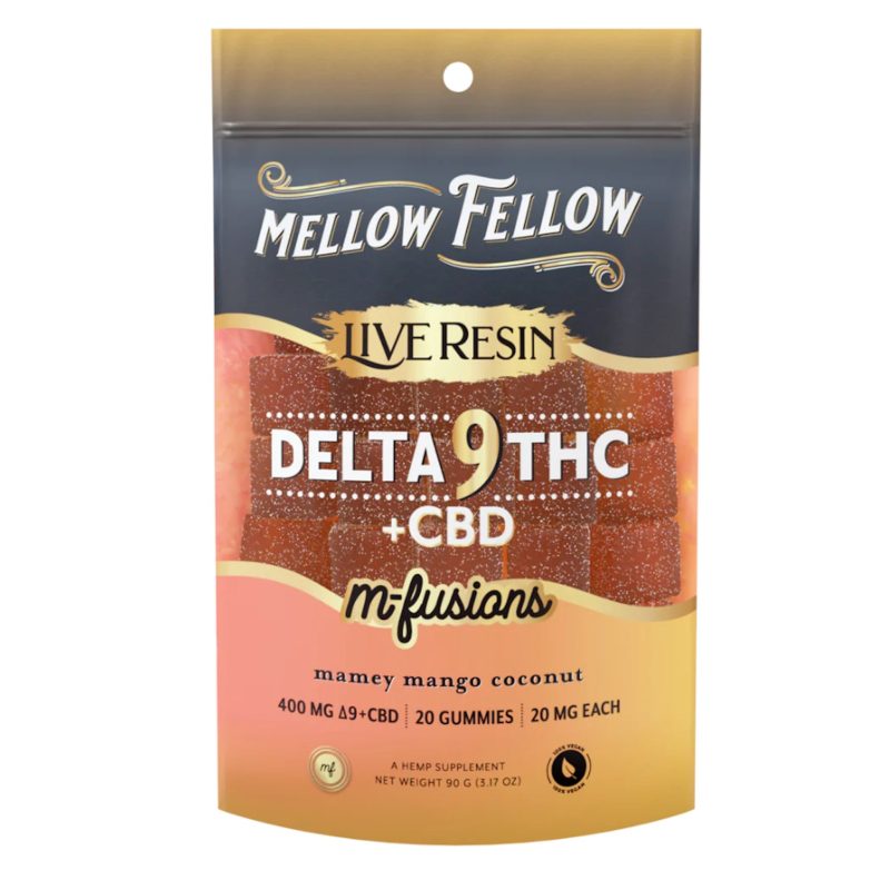 mellow fellow delta 9 cbd mamey mango coconut gummies 400mg 38143326584911