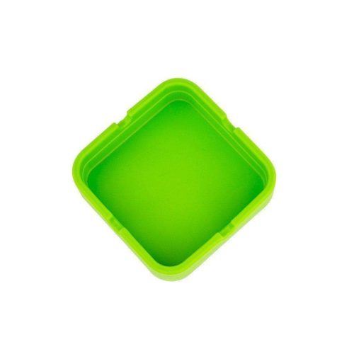 Top view of Green Square silicone ashtray smoking accessories in plain design