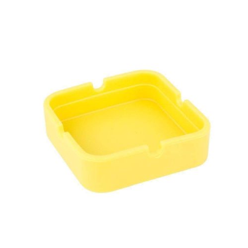 Yellow Square silicone ashtray smoking accessories in plain design