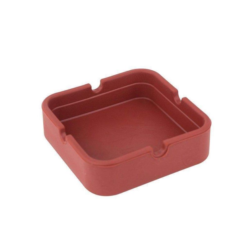 Brown Square silicone ashtray smoking accessories in plain design