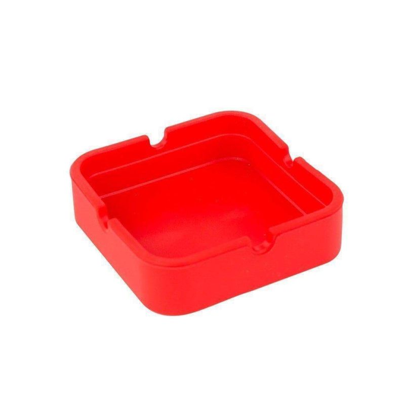 Red Square silicone ashtray smoking accessories in plain design